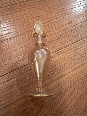 Gold Glass Perfume Bottle with Flame Stopper